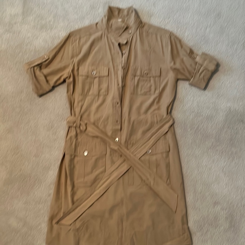 Pocketed button up dress